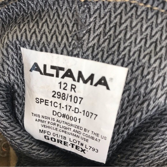 Altama Gore Tex Combat Boots Coyote Brown Army Jump Hiking Vibram Sole Size 12 R - Picture 9 of 11